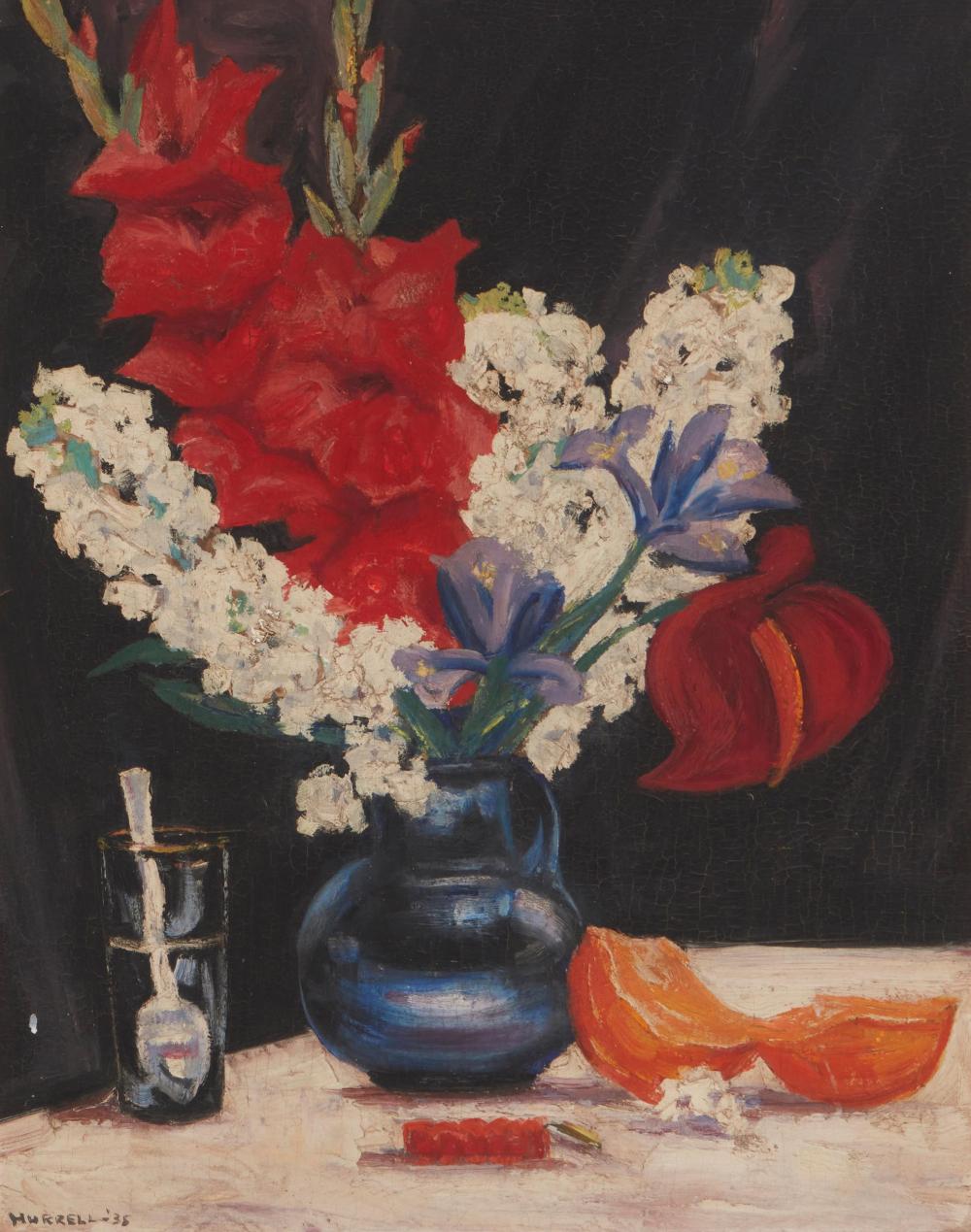 Appraisal: George Hurrell - Los Angeles CA Floral still life Oil