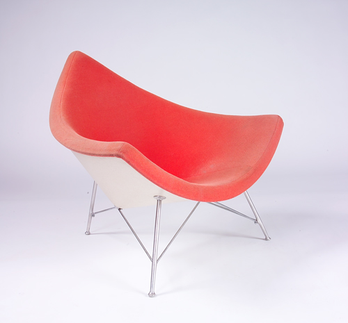 Appraisal: GEORGE NELSON HERMAN MILLER Coconut chair with coral upholstery to