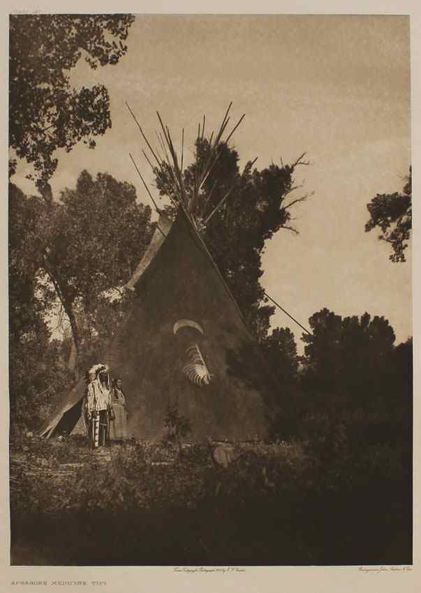 Appraisal: CURTIS Edward American - ''Apsaroke Medicine Tipi'' Photogravure '' x