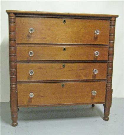 Appraisal: Late Classical cherrywood chest of drawers circa The rectangular top