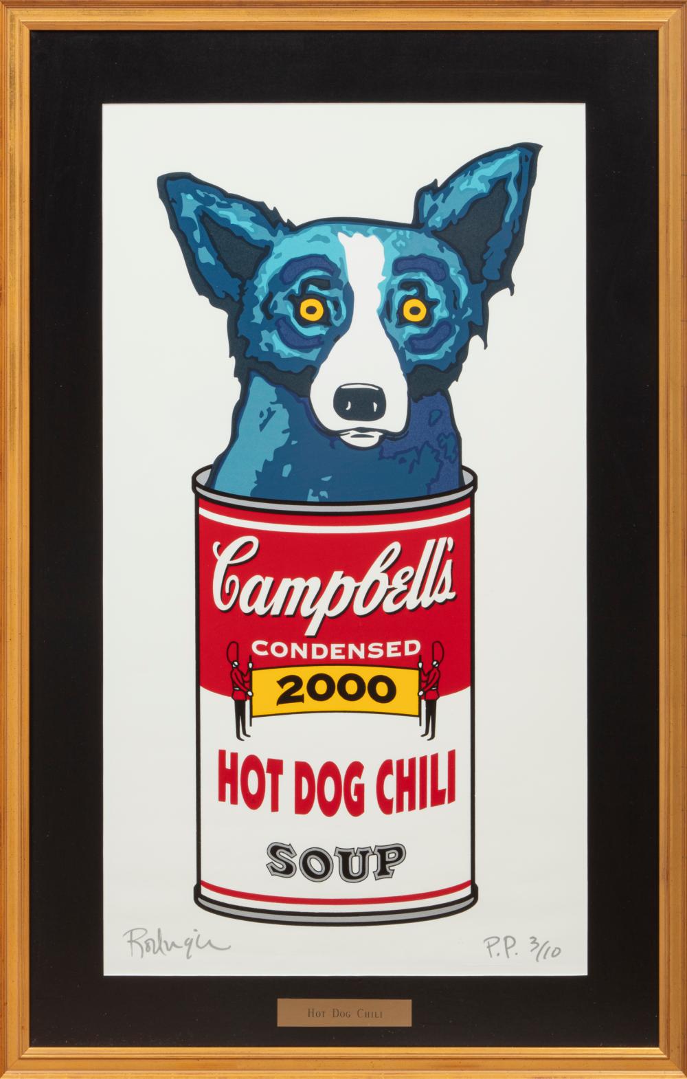 Appraisal: George Rodrigue American Louisiana - Hot Dog Chili silkscreen signed