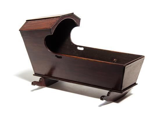 Appraisal: Sale Lot An American Hooded Mahogany Cradle of typical form