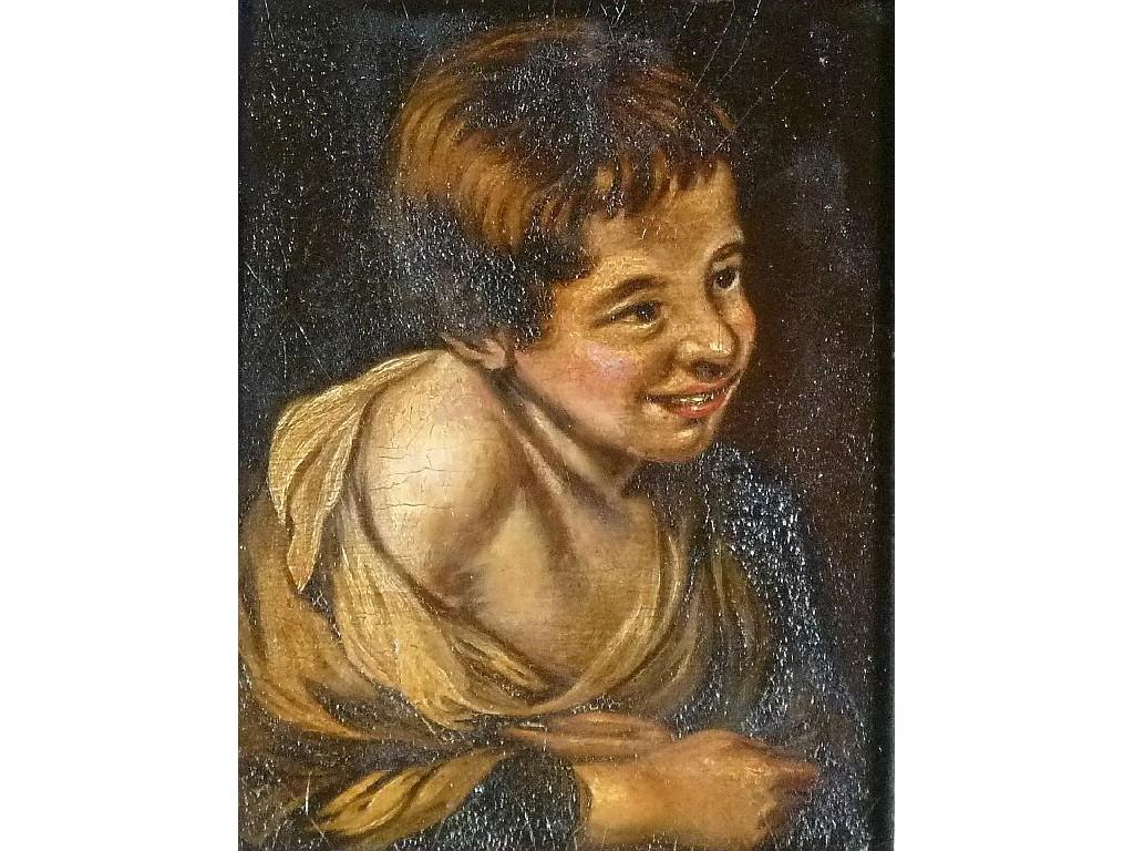 Appraisal: UNATTRIBUTED NINETEENTH CENTURY ITALIAN SCHOOL OIL PAINTING ON PANEL'Urchin boy