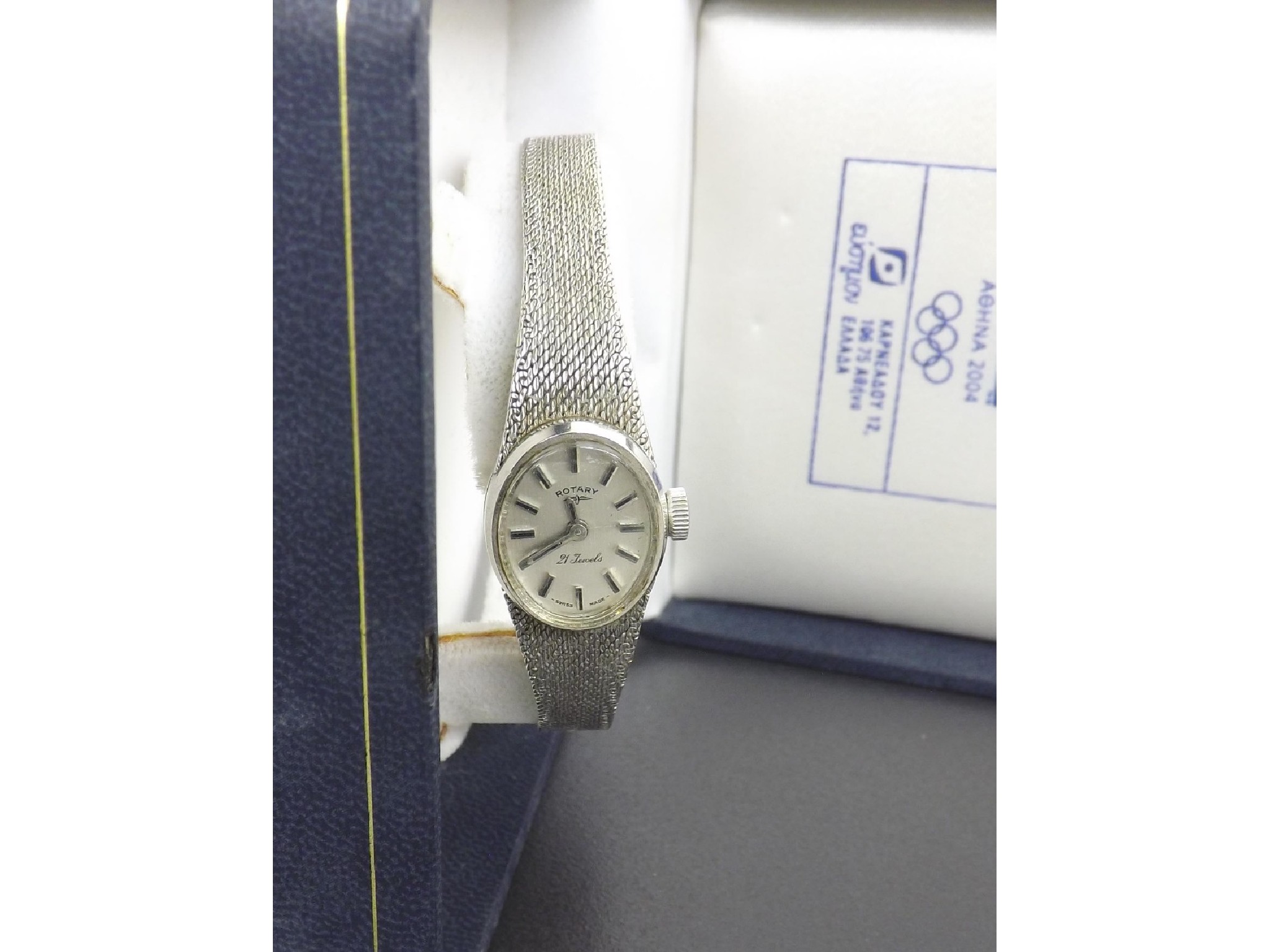 Appraisal: Rotary ct white gold lady's bracelet watch London the silvered