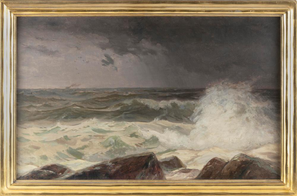 Appraisal: FRANK KNOX MORTON REHN PENNSYLVANIA MASSACHUSETTS - WAVES CRASHING UNDER