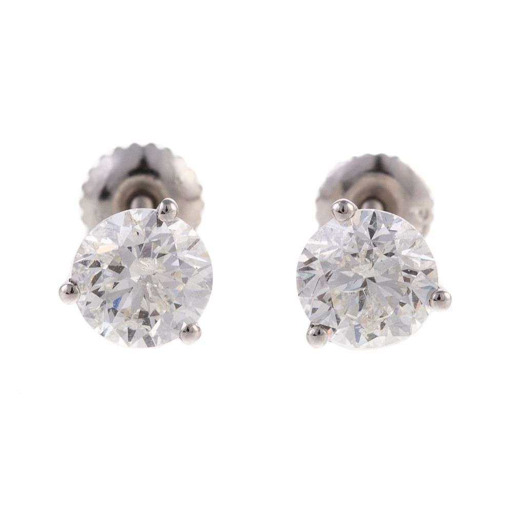 Appraisal: A Pair of ctw Diamond Studs in Platinum Platinum studs