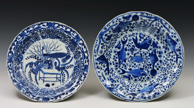 Appraisal: A CHINESE BLUE AND WHITE PORCELAIN SHALLOW DISH the central