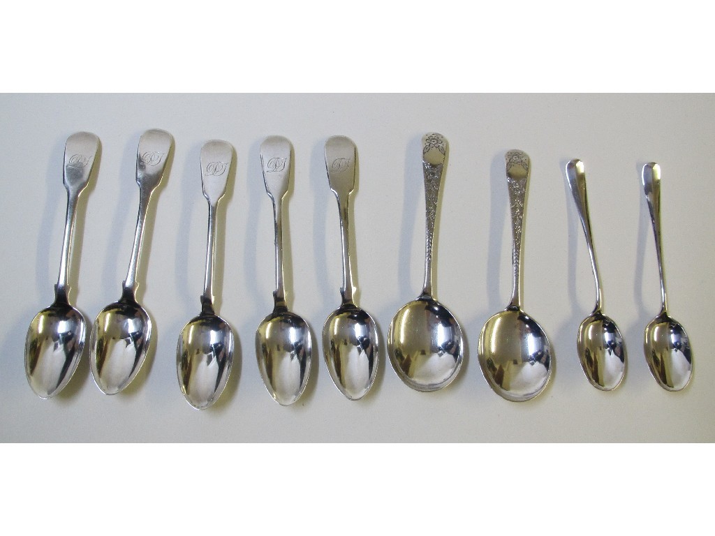 Appraisal: Nineteen various silver teaspoons Glasgow and Edinburgh early th century