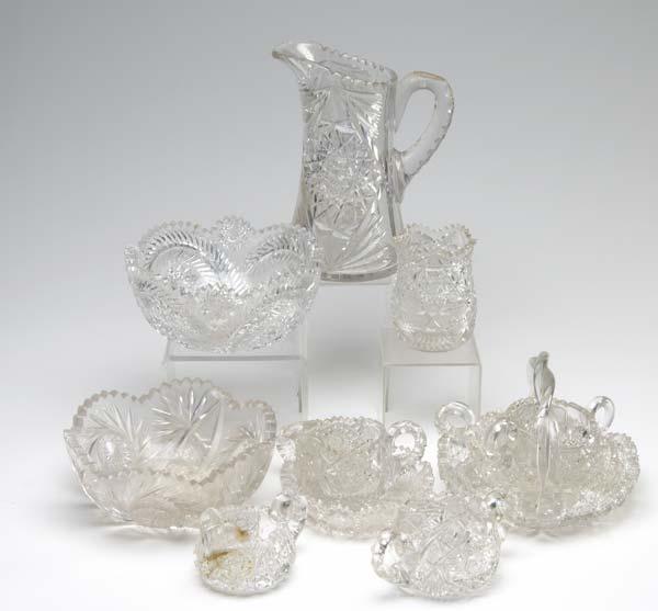 Appraisal: BRILLIANT CUT GLASS Eleven pieces three bowls two nappies two