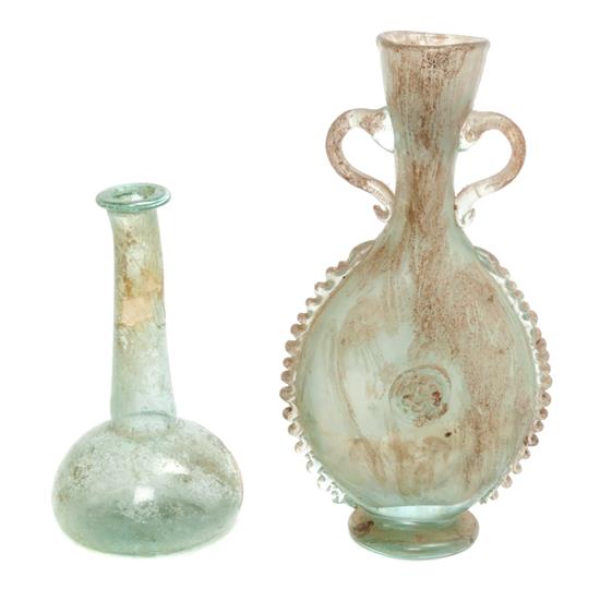 Appraisal: Sale Lot A Roman Style Glass Vase of flattened bottle