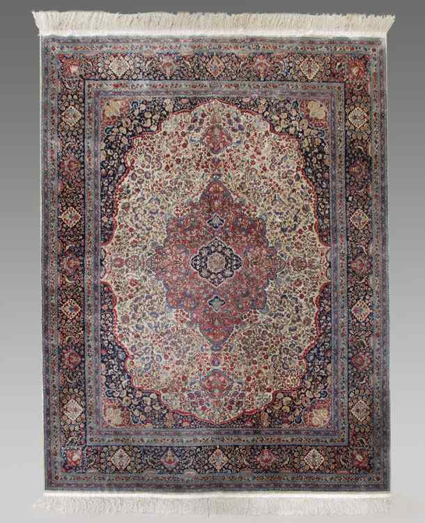 Appraisal: MODERN SINO PERSIAN HAND KNOTTED SILK OR SYNTHETIC SILK ROOM