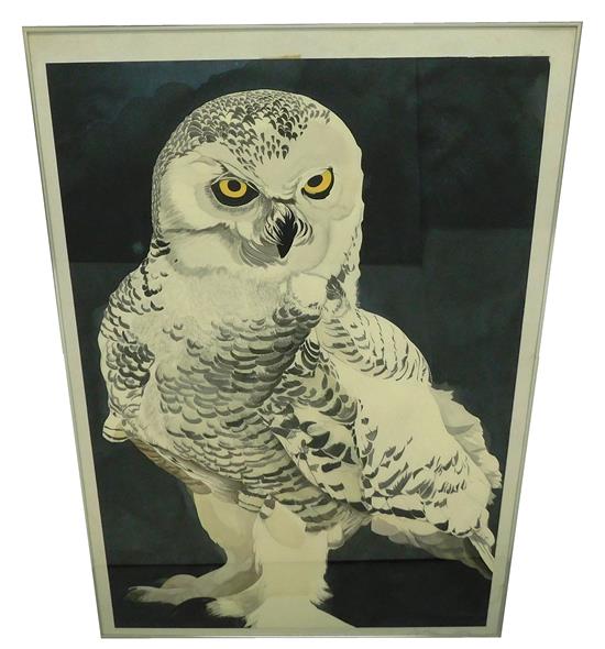 Appraisal: Roger Alan Oberle American b Owl c watercolor on paper