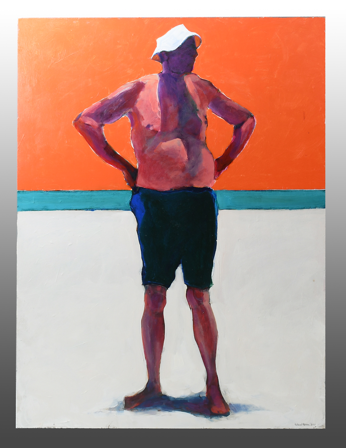 Appraisal: THOMAS Richard American - ''Beach Bum'' Oil Wood Panel x