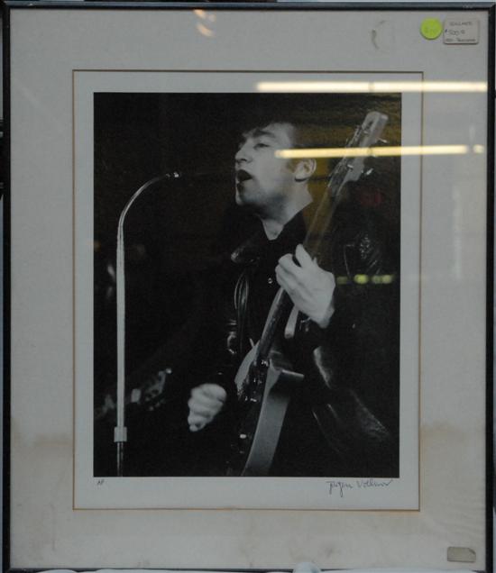 Appraisal: JURGEN VOLLMER BEATLES PHOTOGRAPHS Two black and white of John