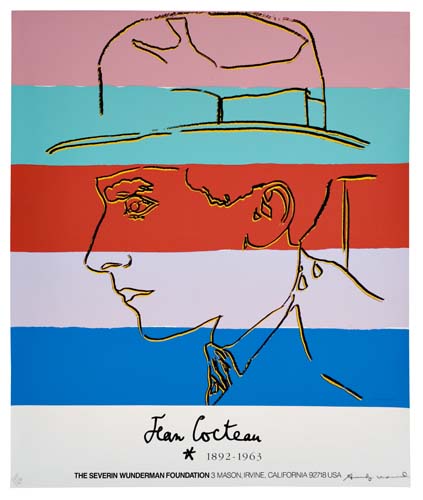 Appraisal: ANDY WARHOL Jean Cocteau Color screenprint x mm x sheet