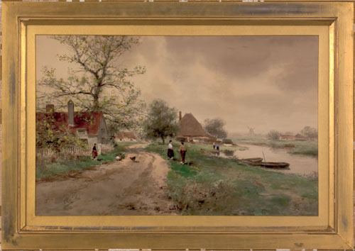 Appraisal: Frank F English American - watercolor landscape with a village