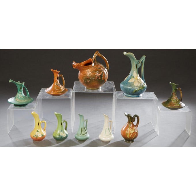 Appraisal: Group of Ten Pieces of Roseville Pottery consisting of a