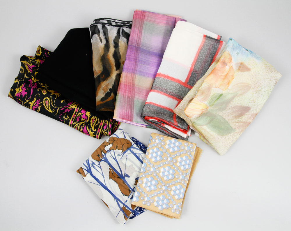 Appraisal: - Scarves Lot of scarves to include vintage lined silk