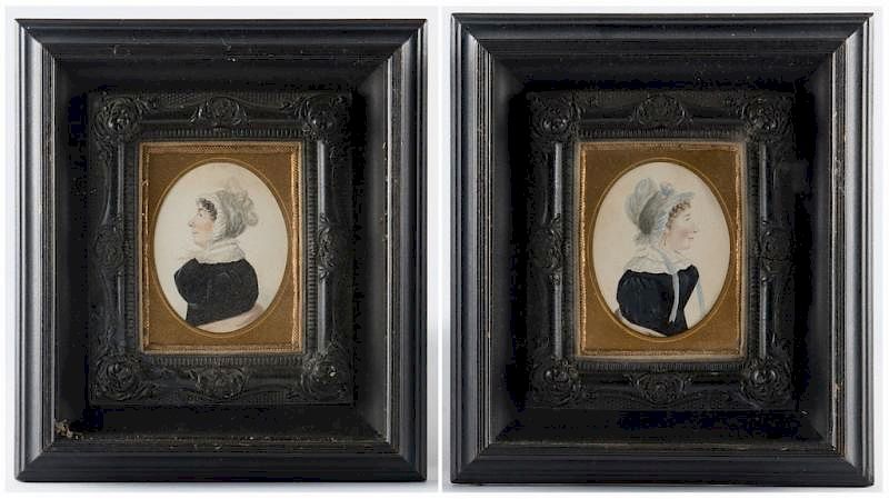 Appraisal: miniature portraits related to Capt Allen McLane Two American early