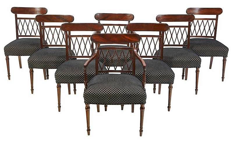 Appraisal: Set of Eight Regency Mahogany Dining Chairs British early th