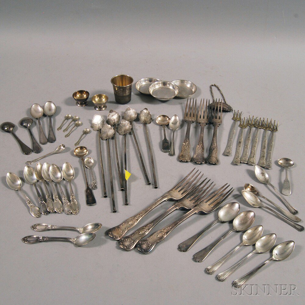 Appraisal: Group of Assorted Silver and Silver-plated Flatware and Miscellaneous Small