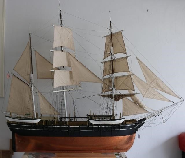 Appraisal: HANDMADE WOODEN SAILING SHIP MODEL OF THE CHARLESW MORGAN PLANK