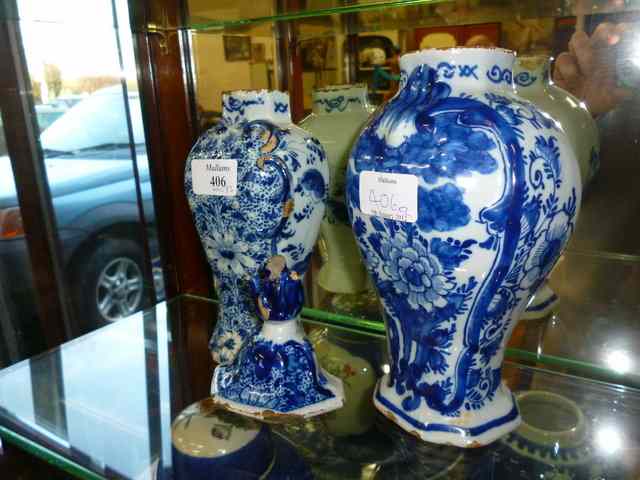 Appraisal: A DUTCH DELFT BLUE AND WHITE VASE AND COVER high