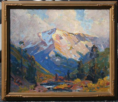 Appraisal: DIETEMANN Charles American - Western Mountain landscape OIL Canvas ''