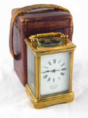 Appraisal: A brass carriage clock by Le Roy et fils Bond