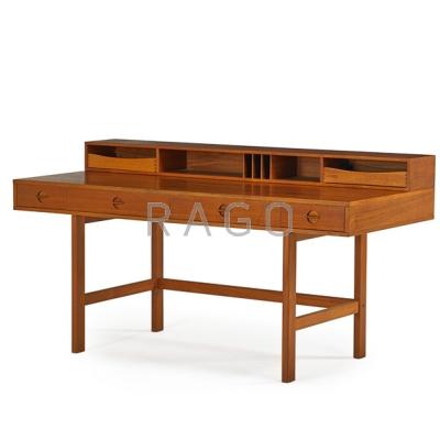 Appraisal: PETER LOVIG NIELSEN LOVIG DANSK Teak flip-top partner s desk