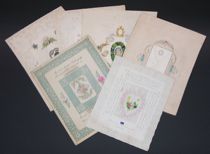 Appraisal: Lot of Six Large Valentines First of lot has a