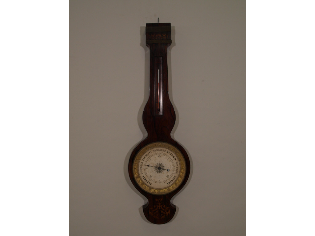 Appraisal: Antique French Wall Barometer unmarked by maker ca s rosewood