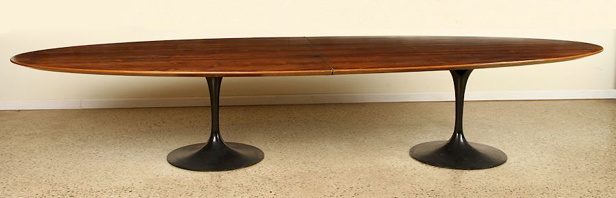 Appraisal: RARE KNOLL ROSEWOOD DINING TABLE TULIP BASES A monumental and