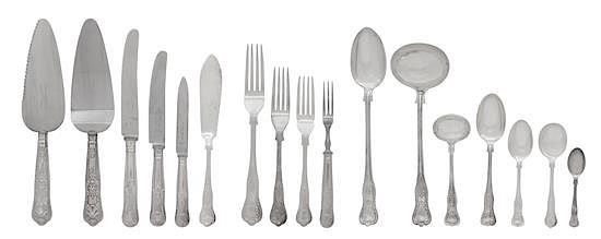 Appraisal: An English Partial Silver and Silver Plate Flatware Service Mappin