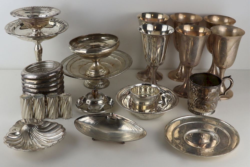 Appraisal: STERLING Assorted Silver Hollow Ware Includes Gorham sterling goblets no