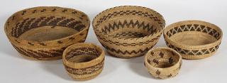 Appraisal: lot of Central California Native American baskets lot of Central