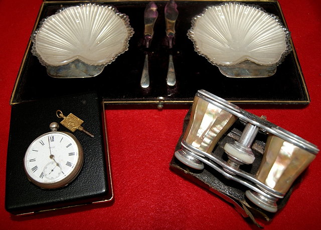 Appraisal: Pair of silver butter dishesof shell shaped form with matching