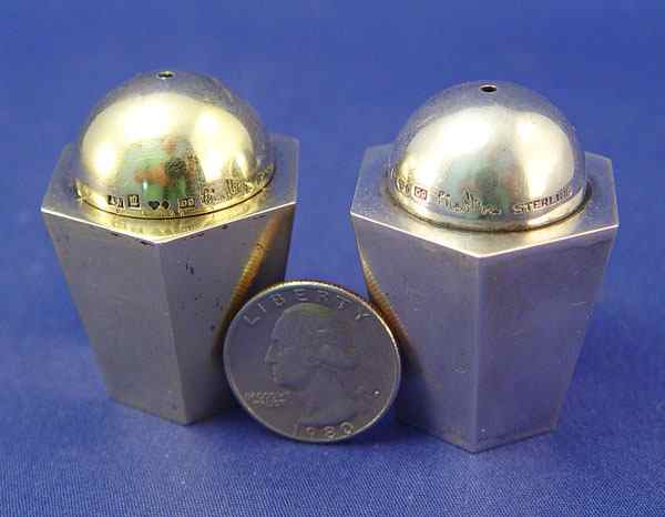 Appraisal: WIWEN NILSSON SWEDISH STERLING SHAKERS Completely hallmarked date mark is