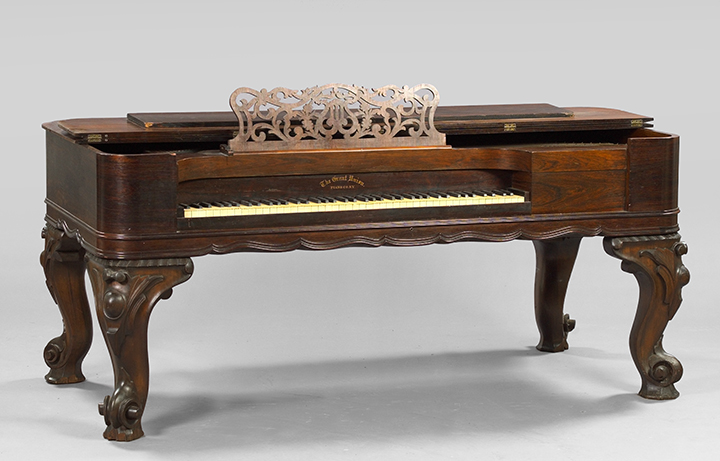 Appraisal: American Rococo Revival Rosewood Parlor Grand Piano bearing the stenciled