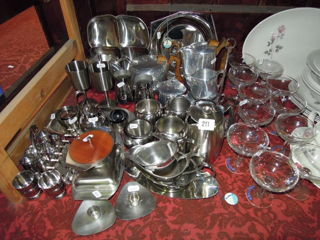 Appraisal: A comprehensive collection of Old Hall stainless steel table wares