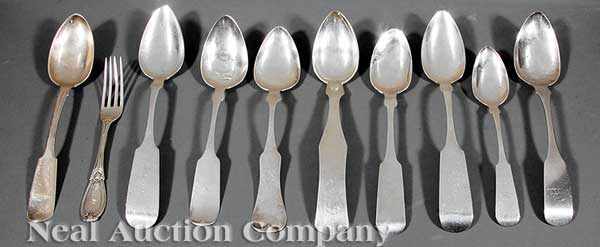 Appraisal: A Miscellaneous Group of Coin Silver Flatware th c various