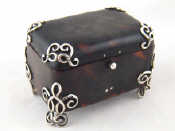 Appraisal: A late Victorian silver mounted tortoiseshell casket with vesta strike