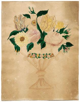 Appraisal: th century Southern theorem roses and tulips in a vase