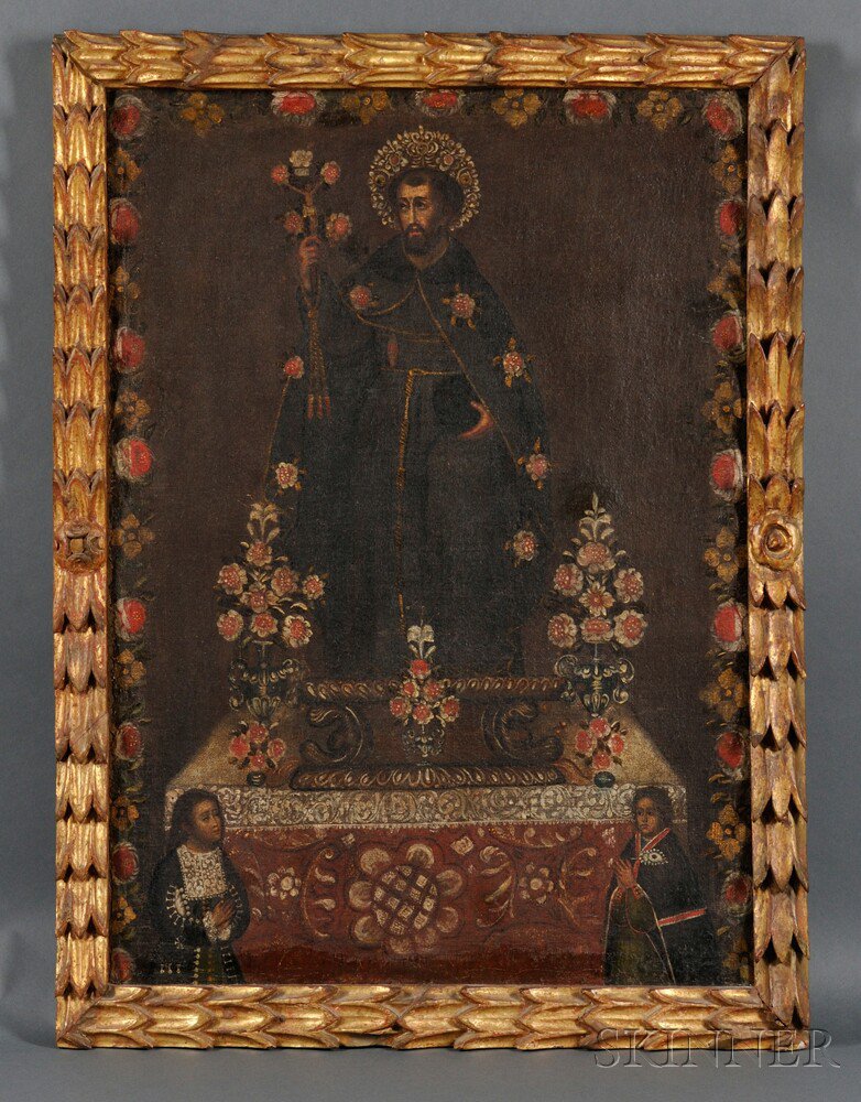 Appraisal: Cuzco School th Century St Antonio Hermitano Unsigned Oil on