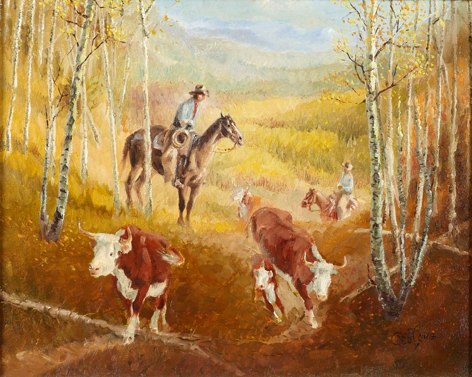 Appraisal: LONG Ted American - ''Down from the High Country'' Oil