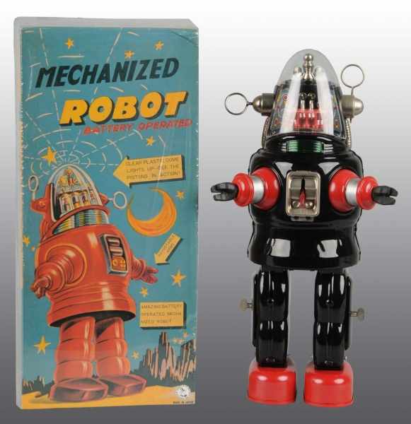 Appraisal: Contemporary Tin Mechanized Robot Battery-Op Toy Description Japanese Working Made