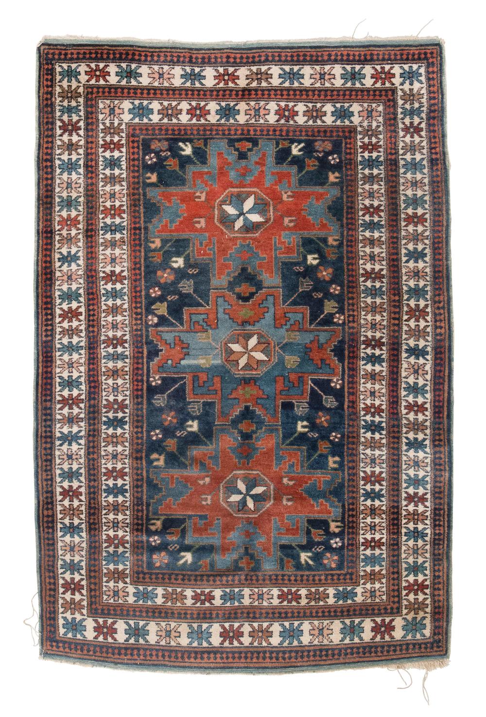 Appraisal: CAUCASIAN RUG X EARLY TH CENTURYCAUCASIAN RUG ' X '