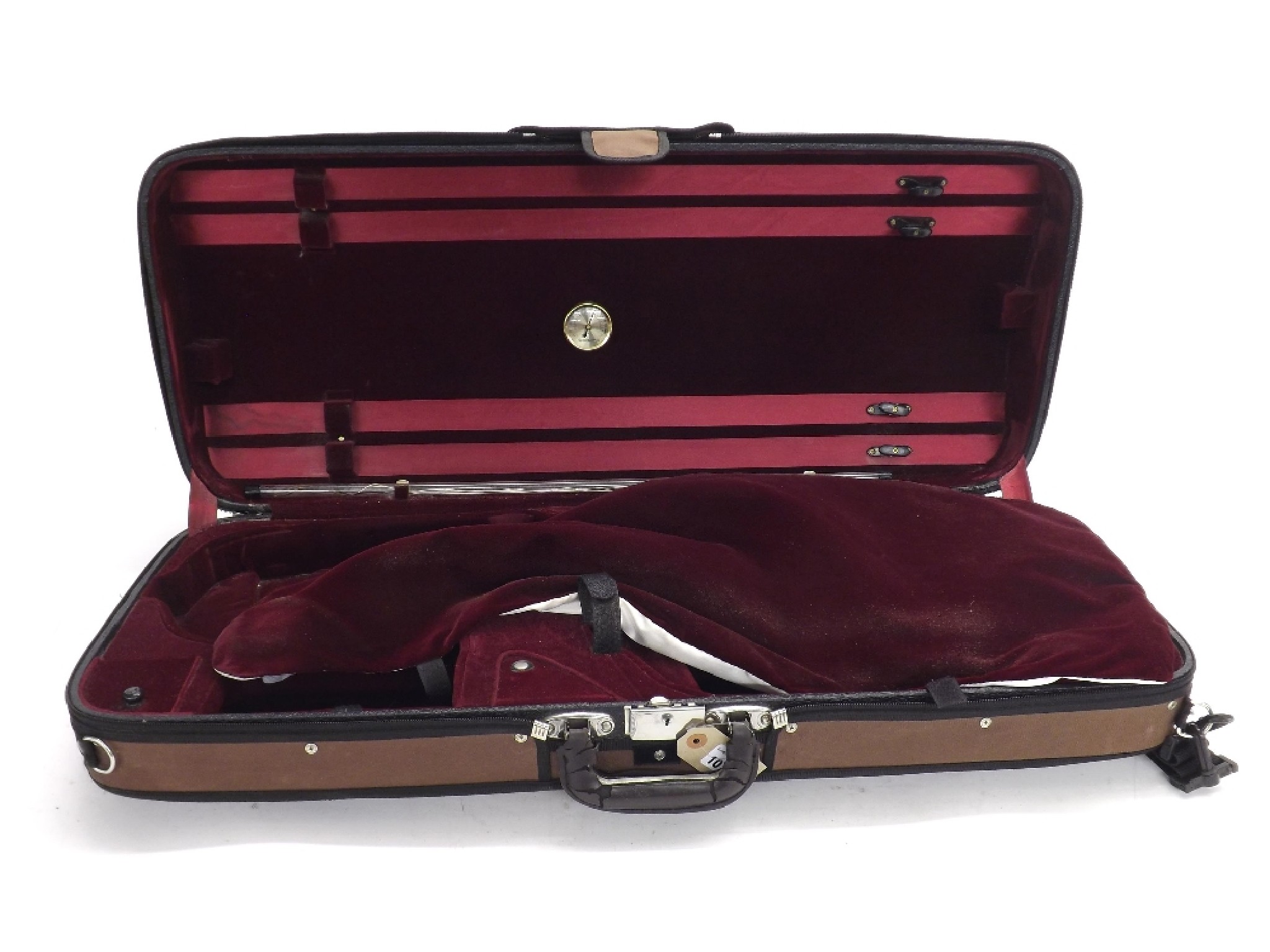 Appraisal: Viola and violin double case with outer zipper cover