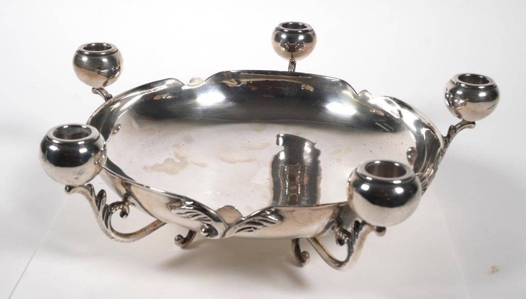 Appraisal: C ZURITA STERLING CANDELABRA CENTERPIECE BOWLZurita Mexican sterling silver light