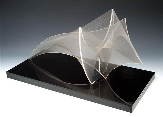 Appraisal: FREDERICK GEORGE HUGHES - 'Taurus' perspex and nylon sculpture wide